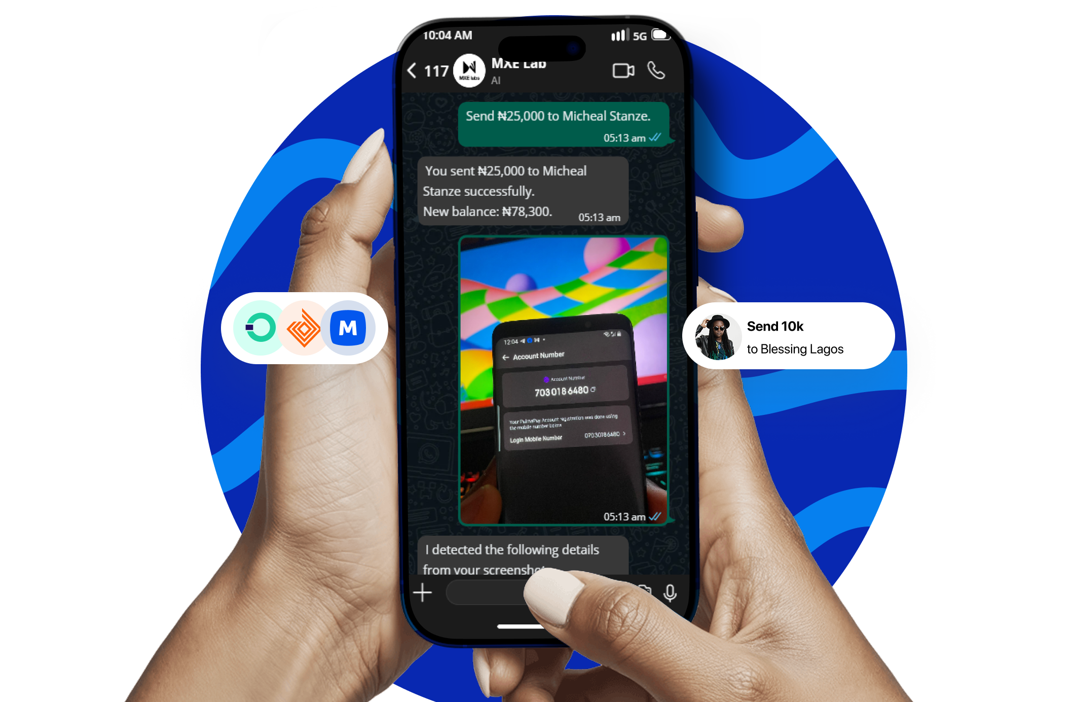 MXE financial assistant app interface showing dashboard